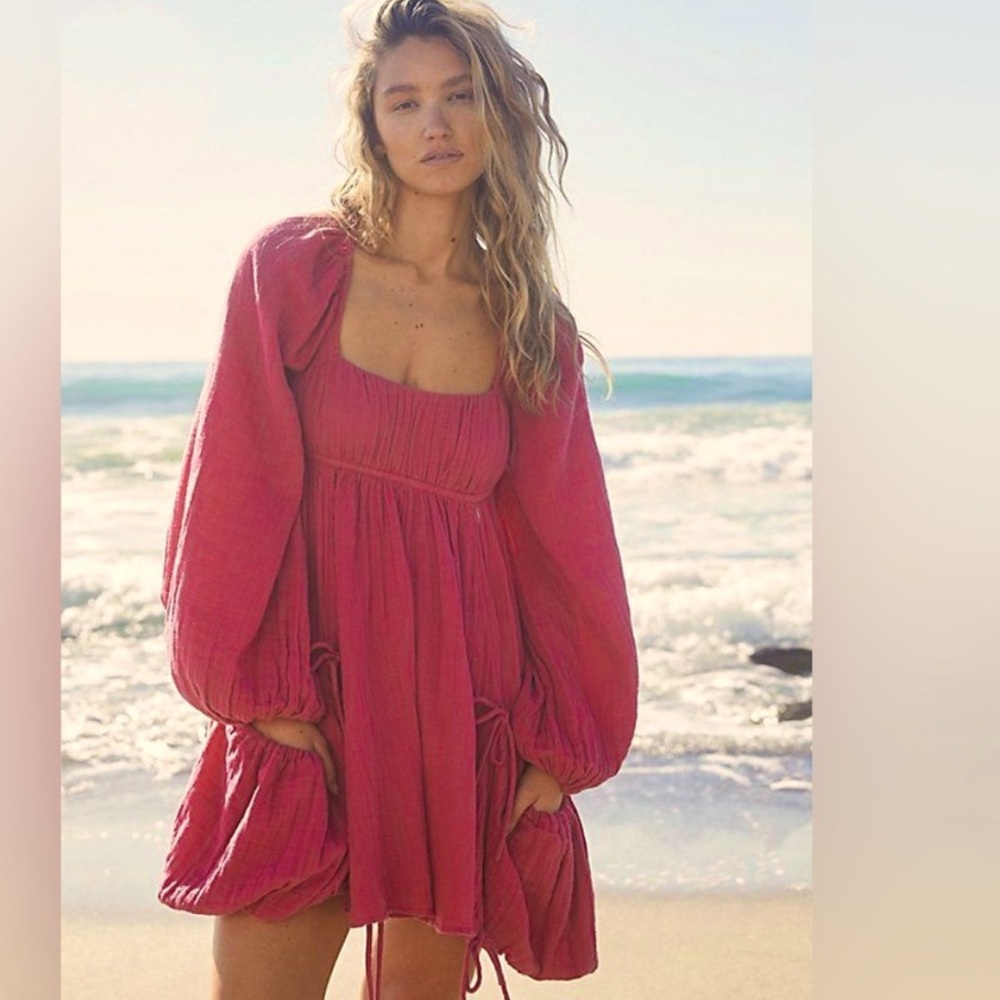 Free People Pink Clea Mini Dress